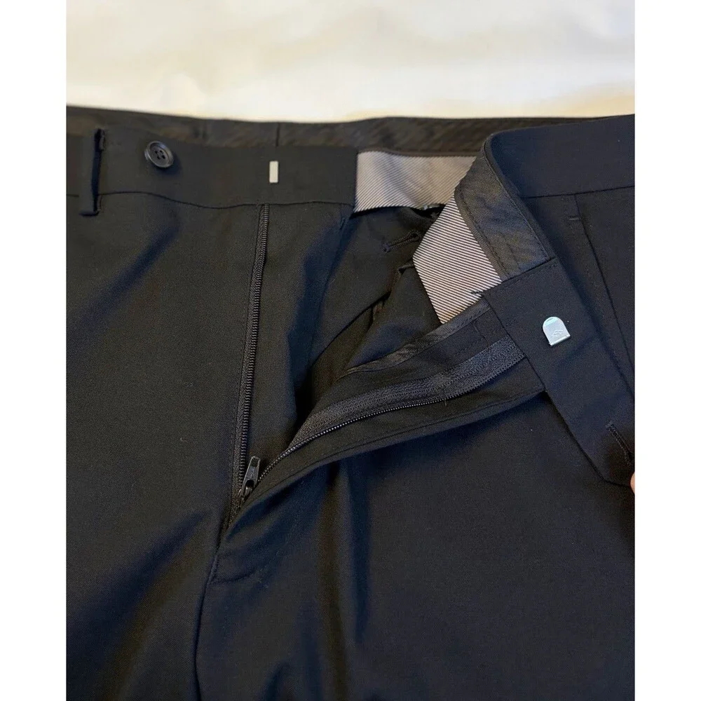 ALFANI Men’s Classic Fit Stretch Suit Pants Black 32x32 Straight Leg Flat Front